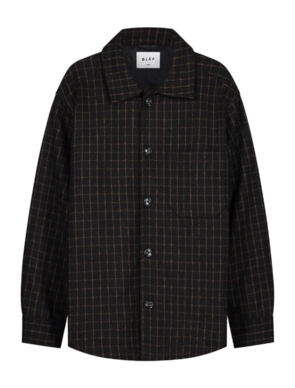 Overshirt Olaf Hussein Men Wool Grid Shacket Black/Brown