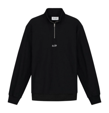 Pull Olaf Hussein Men Block Zip Mock Black