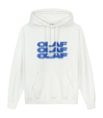Hoodie Olaf Hussein Men Blur Logo White