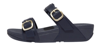 FitFlop Women Lulu Adjustable Slide Leather Midnight Navy