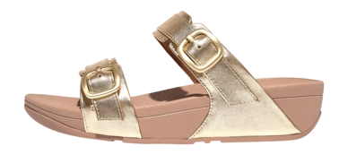 FitFlop Women Lulu Adjustable Slide Leather Platino