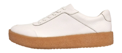 FitFlop Women Rally Tumbled-Leather Crepe Sneakers Urban White