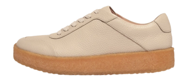 FitFlop Women Rally Tumbled-Leather Crepe Sneakers Stone Beige
