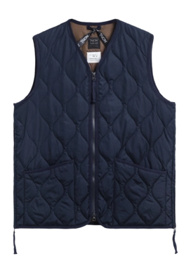 Gilet Taion Unisexe Militaire W-Zip V Neck Down D.Navy