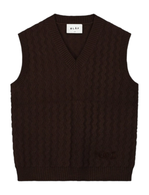 Cardigan Olaf Hussein Femme Wavy Knit Brown