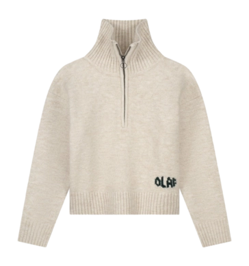 Sweater Olaf Hussein Women Stencil Knit Zip Mockneck Off White
