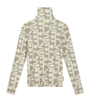 Mockneck Olaf Hussein Women Vine AOP Beige Off White