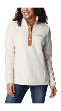 Trui Columbia Women Benton Springs 1/2 Snap Pullover Chalk Chalk Camel Brown