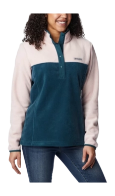 Pullover Columbia Benton Springs 1/2 Snap Damen Night Wave Dusty Pink Night Wave