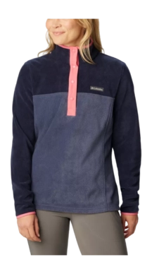Trui Columbia Women Benton Springs 1/2 Snap Pullover Nocturnal Dark Nocturnal Camellia Rose
