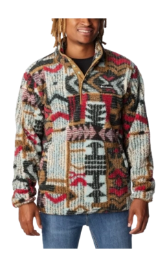 Trui Columbia Men Rugged Ridge II Sherpa 1/2 Snap Delta Pathways Print