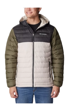 Jas Columbia Men Powder Lite Hooded Jacket Dark Stone Shark Stone Green