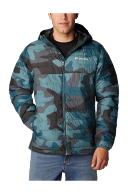 Jas Columbia Men Powder Lite Hooded Jacket Metal Mod Camo Print