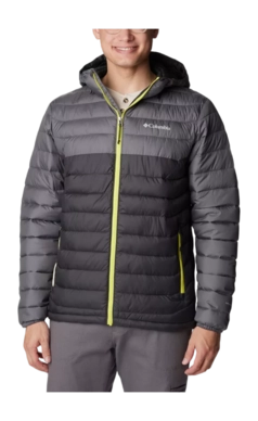 Jas Columbia Men Powder Lite Hooded Jacket Shark City Grey