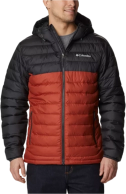 Jas Columbia Men Powder Lite Hooded Jacket Warp Red Shark