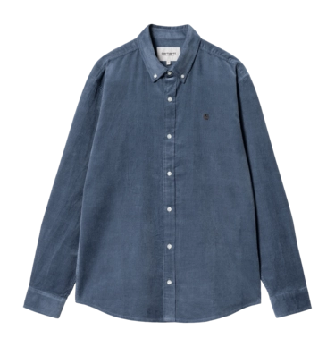 Shirt Carhartt WIP Unisex L/S Madison Fine Cord Shirt Hudson Blue / Black