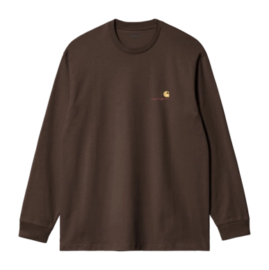 T-Shirt Manches Longues Carhartt WIP Unisex L/S American Script Tobacco