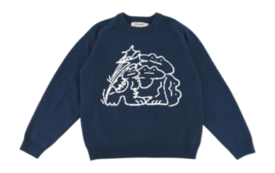 Sweater Taikan Unisex Taikan By Joshua Frogs Knit Navy