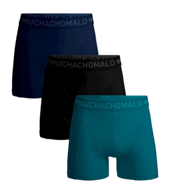 Boxer Shorts Muchachomalo Men's Shorts Solid Blue Black Blue (3-Pack)