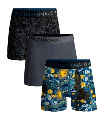 Boxer Muchachomalo Homme Shorts Starry Print Print Grey (3 Pièces)