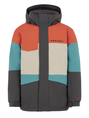 Skijacke Protest Prtpecker Jr Jungen Deep Grey Orange Ice Blue