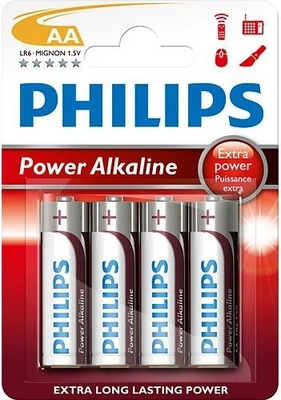 Batterij Philips LR6 / AA Power Alkaline 1,5V 4 stuks