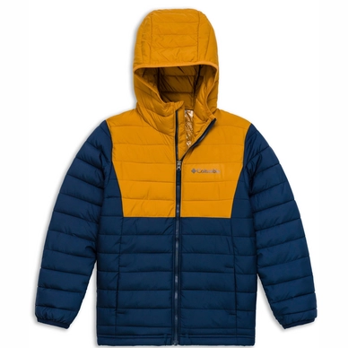 Jas Columbia Boys Powder Lite Hooded Collegiate Navy Brown