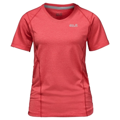 T-Shirt Jack Wolfskin Silver Sky T-Shirt Women Hibiscus Rouge
