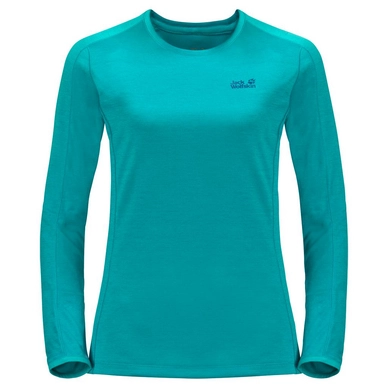 T-Shirt Jack Wolfskin Women Hydropore Xt Longsleeve Aquamarine