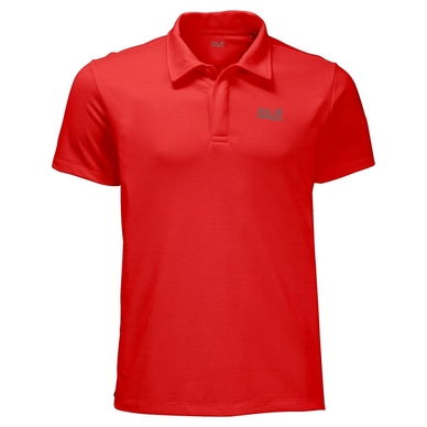 Polo Jack Wolfskin Three Towers Polo Hommes Fiery Red