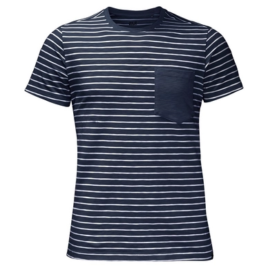 T-Shirt Jack Wolfskin Travel Striped T Homme Night Blue Stripes