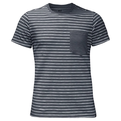 T-Shirt Jack Wolfskin Travel Striped T Homme Dark Iron Stripes