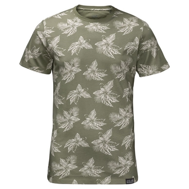 T-Shirt Jack Wolfskin Tropical T Homme Khaki All Over