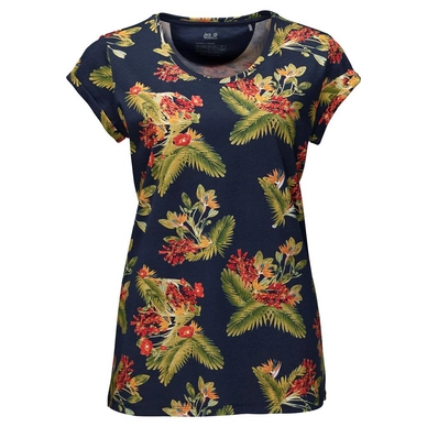 T-Shirt Jack Wolfskin Paradise Femme Night Blue All Over