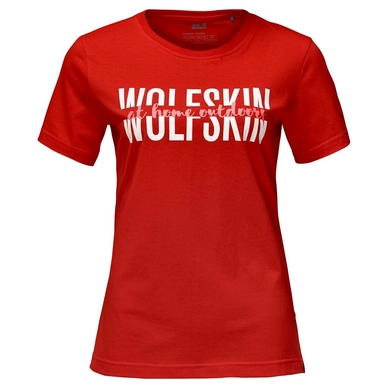 T-Shirt Jack Wolfskin Slogan T Fiery Rot Damen