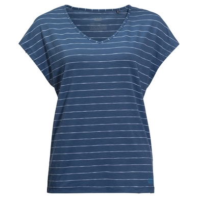 T-Shirt Jack Wolfskin Women Travel Striped Ocean Wave Stripes