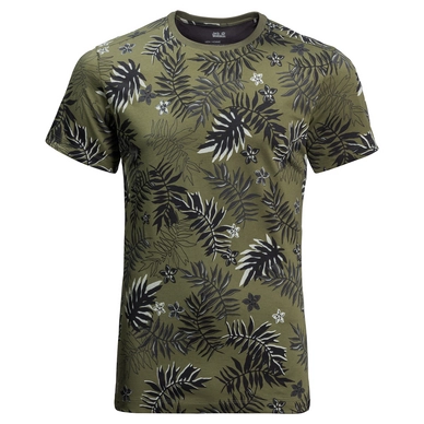 T-Shirt Jack Wolfskin Leaf Woodland Green Allover Herren