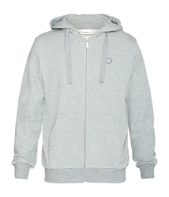 Gilet KnowledgeCotton Apparel Men Ask Regular Zip Hood Kangaroo Badge Grey Melange