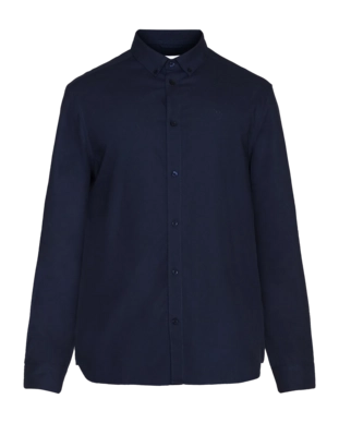Shirt KnowledgeCotton Apparel Men Harald Small Owl Oxford Total Eclipse