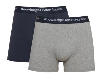 Unterwäsche KnowledgeCotton Apparel Anker 2 Pack Herren Grey Melange