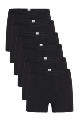 Boxers KnowledgeCotton Apparel Men Anchor 6 Pack Black Jet