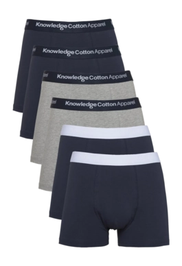 Boxers KnowledgeCotton Apparel Men Anchor 6 Pack Total Eclipse