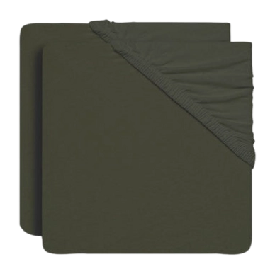 Spannbettlaken Jollein Jersey Leaf Green (2er Pack)
