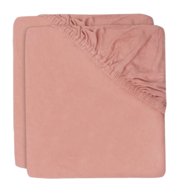Spannbettlaken Jollein Jersey Rosewood (2er-Pack)