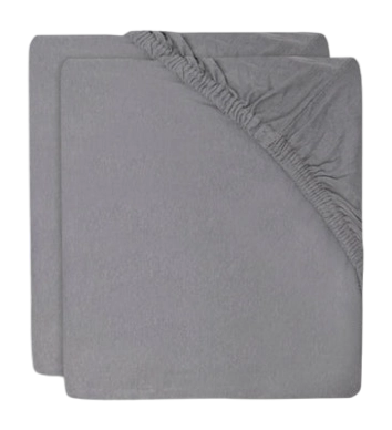 Spannbettlaken Jollein Jersey Storm Grey (2er-Pack)
