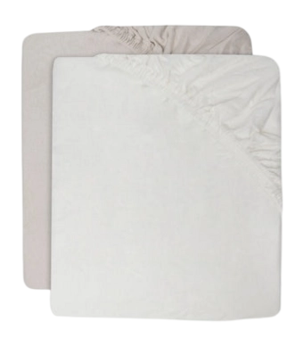 Spannbettlaken Jollein Jersey Ivory/Nougat (2er-Pack)