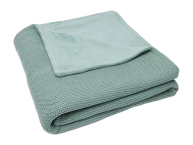 Lenzuolo coperta culla Jollein Basic Knit 100 x 150 cm, Pile, Verde foresta