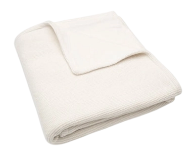 Draps pour Lit d'Enfant Jollein Couverture Basic knit Ivory/Coral Fleece