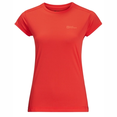 T-shirt Jack Wolfskin Femme Prelight S/S Tango Orange