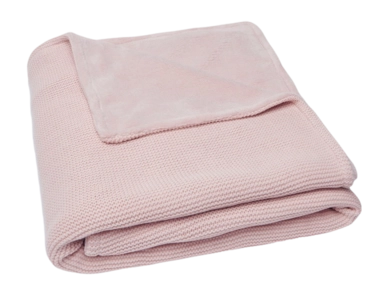 Lenzuolo coperta culla Jollein Basic Knit 100 x 150 cm, Pile, Rosa pallido